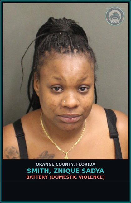 CCW arrest card for SMITH, ZNIQUE SADYA in Orange County: BATTERY (DOMESTIC VIOLENCE)