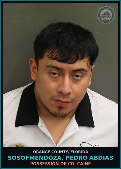 CCW arrest card for SOSOFMENDOZA, PEDRO ABDIAS in Orange County: POSSESSION OF COCAINE