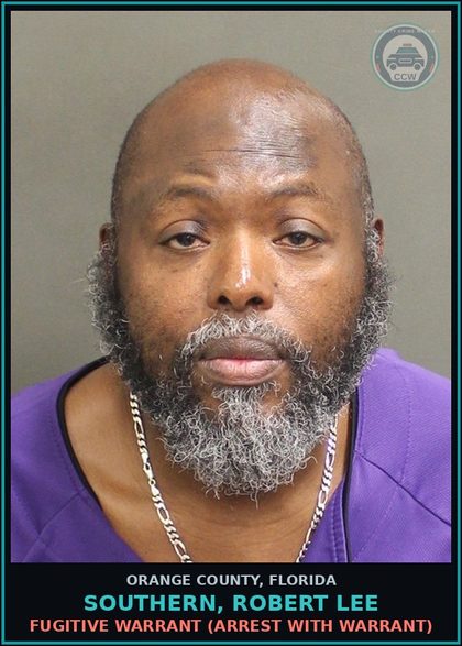 CCW arrest card for SOUTHERN, ROBERT LEE in Orange County: FUGITIVE WARRANT (arrest with warrant)