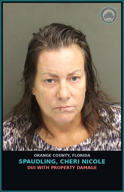 CCW arrest card for SPAUDLING, CHERI NICOLE in Orange County: DUI WITH PROPERTY DAMAGE