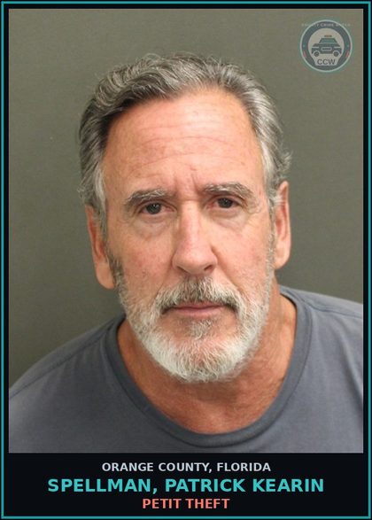 CCW arrest card for SPELLMAN, PATRICK KEARIN in Orange County: PETIT THEFT