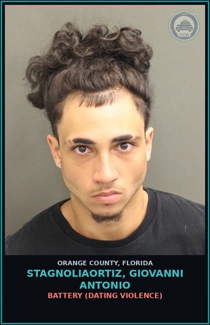 CCW arrest card for STAGNOLIAORTIZ, GIOVANNI ANTONIO in Orange County: BATTERY (DATING VIOLENCE)
