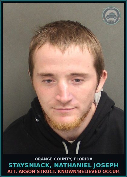 CCW arrest card for STAYSNIACK, NATHANIEL JOSEPH in Orange County: FAILURE TO PROVIDE ID AFTER WARNING