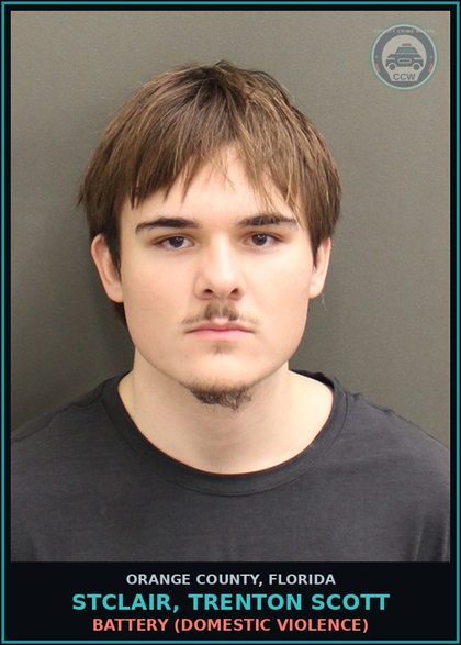 CCW arrest card for STCLAIR, TRENTON SCOTT in Orange County: BATTERY (DOMESTIC VIOLENCE)