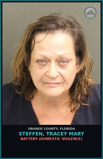 CCW arrest card for STEFFEN, TRACEY MARY in Orange County: BATTERY (DOMESTIC VIOLENCE)