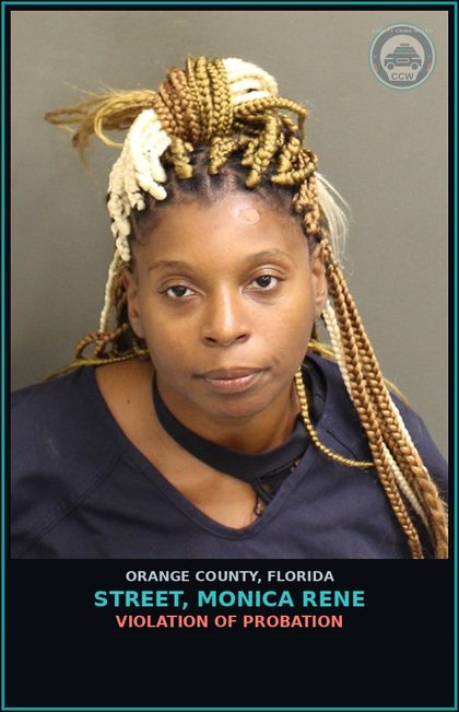 CCW arrest card for STREET, MONICA RENE in Orange County: VIOLATION OF PROBATION