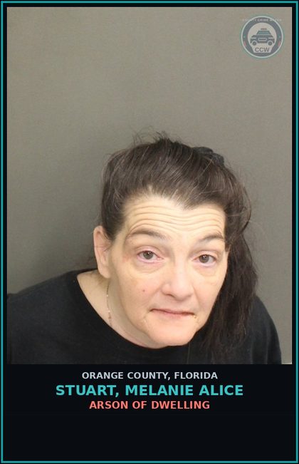CCW arrest card for STUART, MELANIE ALICE in Orange County: CRIMINAL MISCHIEF (>$200, <$1000)