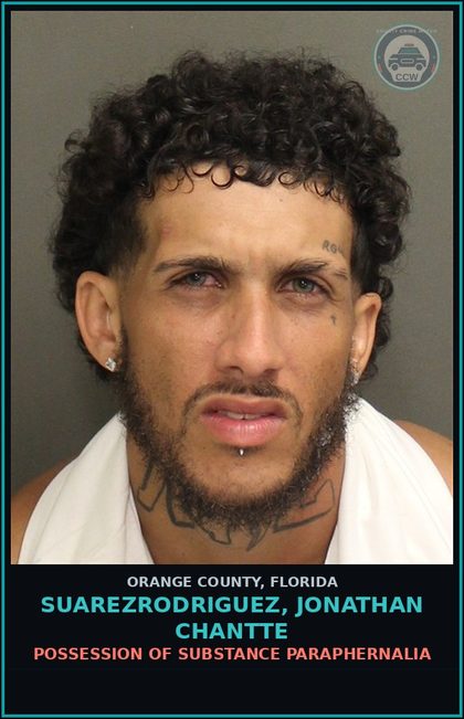 CCW arrest card for SUAREZRODRIGUEZ, JONATHAN CHANTTE in Orange County: POSSESSION OF DRUG PARAPHERNALIA