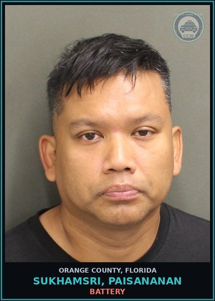 CCW arrest card for SUKHAMSRI, PAISANANAN in Orange County: BATTERY