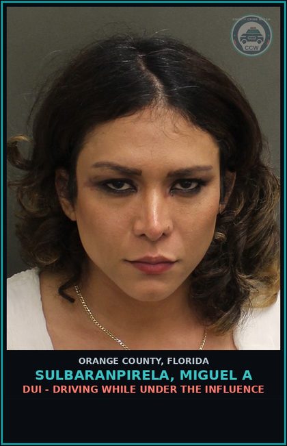CCW arrest card for SULBARANPIRELA, MIGUEL A in Orange County: DUI - DRIVING WHILE UNDER THE INFLUENCE
