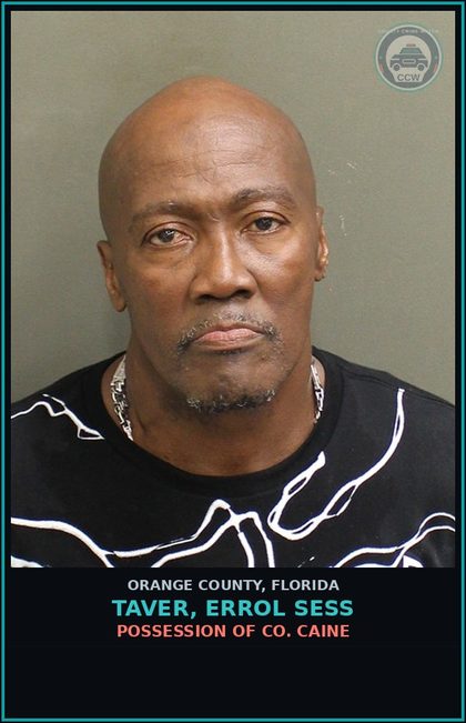 CCW arrest card for TAVER, ERROL SESS in Orange County: POSSESSION OF COCAINE
