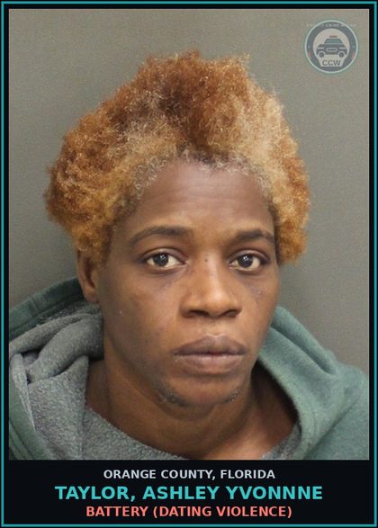 CCW arrest card for TAYLOR, ASHLEY YVONNNE in Orange County: BATTERY (DATING VIOLENCE)