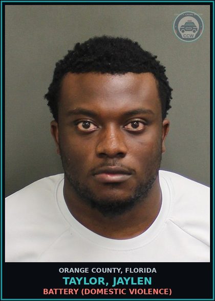 CCW arrest card for TAYLOR, JAYLEN in Orange County: BATTERY (DOMESTIC VIOLENCE)