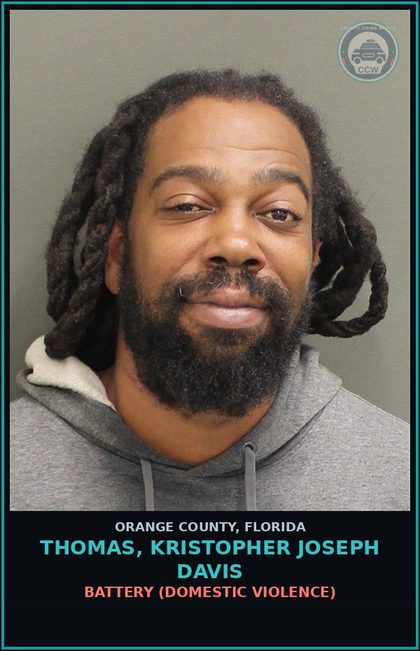CCW arrest card for THOMAS, KRISTOPHER JOSEPH DAVIS in Orange County: BATTERY (DOMESTIC VIOLENCE)