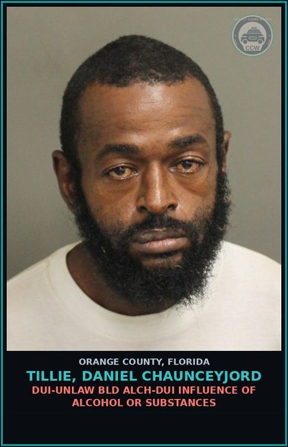 CCW arrest card for TILLIE, DANIEL CHAUNCEYJORD in Orange County: POSSESSION OF DRUG PARAPHERNALIA