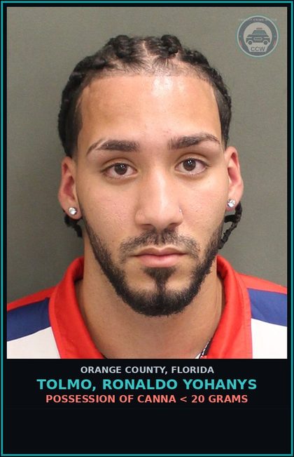 CCW arrest card for TOLMO, RONALDO YOHANYS in Orange County: OUT-OF-COUNTY WARRANT-OUT-OF-COUNTY WARRANT