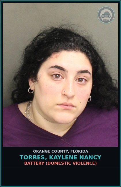 CCW arrest card for TORRES, KAYLENE NANCY in Orange County: BATTERY (DOMESTIC VIOLENCE)