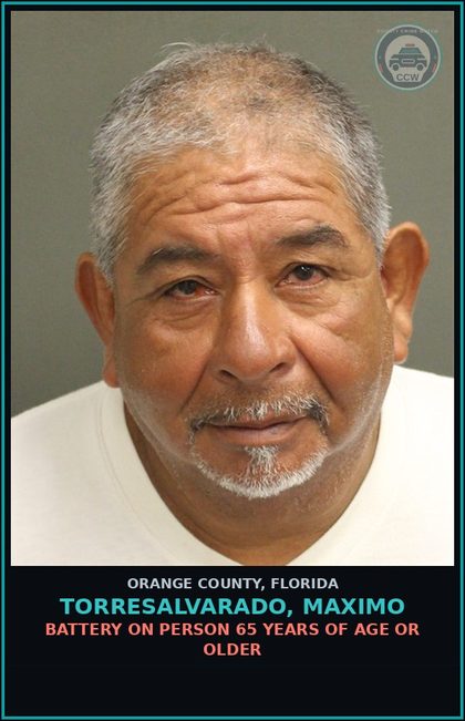 CCW arrest card for TORRESALVARADO, MAXIMO in Orange County: BATTERY ON PERSON 65 YEARS OF AGE OR OLDER
