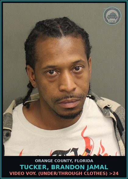 CCW arrest card for TUCKER, BRANDON JAMAL in Orange County: VIDEO VOY. (UNDER/THROUGH CLOTHES) >24