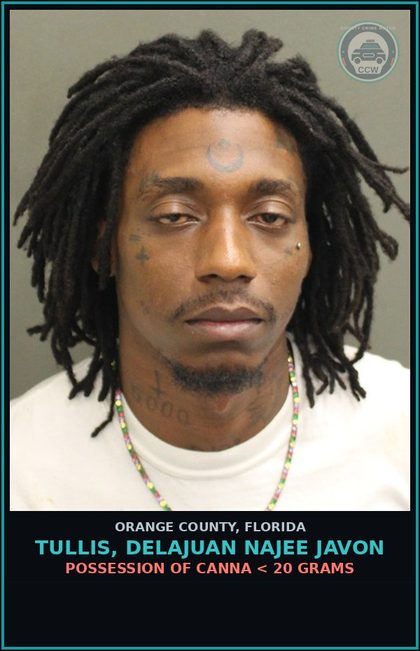 CCW arrest card for TULLIS, DELAJUAN NAJEE JAVON in Orange County: POSS. OF AMMUNITION BY CONVICTED FELON