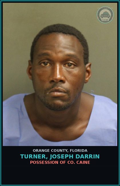 CCW arrest card for TURNER, JOSEPH DARRIN in Orange County: ATTEMPTED TAMPERING WITH PHYSICAL EVIDENCE