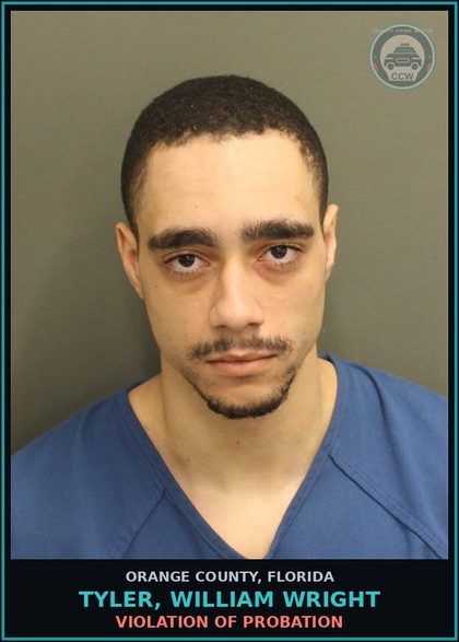 CCW arrest card for TYLER, WILLIAM WRIGHT in Orange County: VIOLATION OF PROBATION