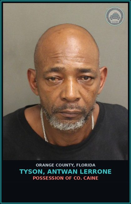 CCW arrest card for TYSON, ANTWAN LERRONE in Orange County: PURCHASE OF COCAINE
