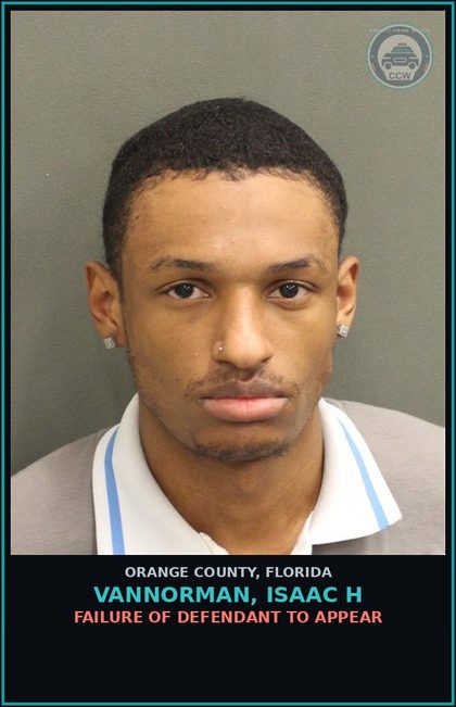 CCW arrest card for VANNORMAN, ISAAC H in Orange County: FAILURE OF DEFENDANT TO APPEAR
