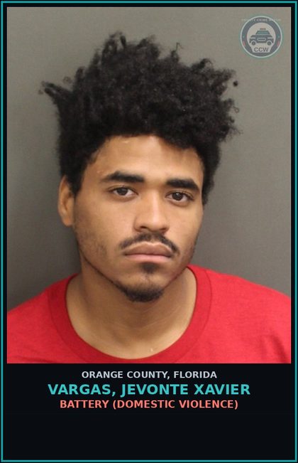 CCW arrest card for VARGAS, JEVONTE XAVIER in Orange County: GRAND THEFT 3RD DEGREE-MOTOR VEHICLE