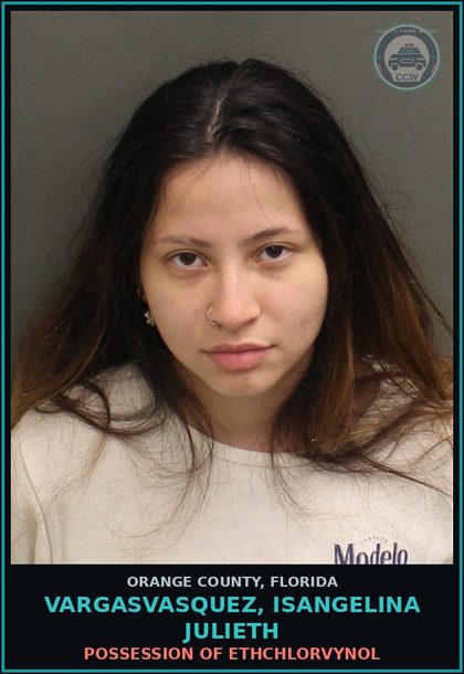 CCW arrest card for VARGASVASQUEZ, ISANGELINA JULIETH in Orange County: POSSESSION OF ETHCHLORVYNOL