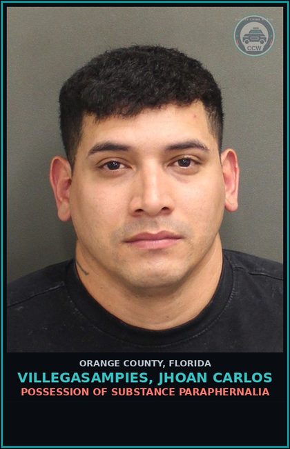 CCW arrest card for VILLEGASAMPIES, JHOAN CARLOS in Orange County: MOVING TRAFFIC VIOL-OPERATE MOTOR VEHICLE W/O VALID LIC 1ST CONV