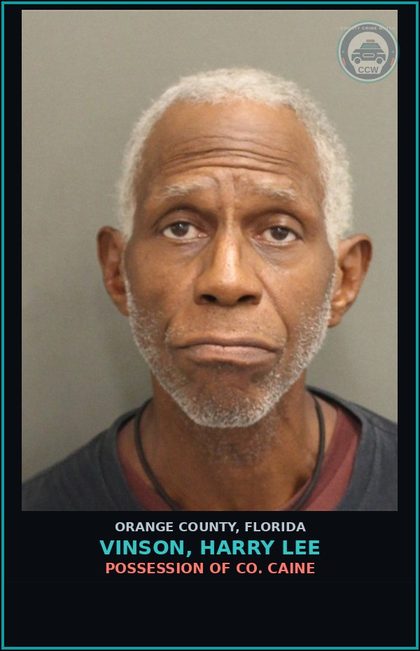 CCW arrest card for VINSON, HARRY LEE in Orange County: FAILURE OF DEFENDANT TO APPEAR