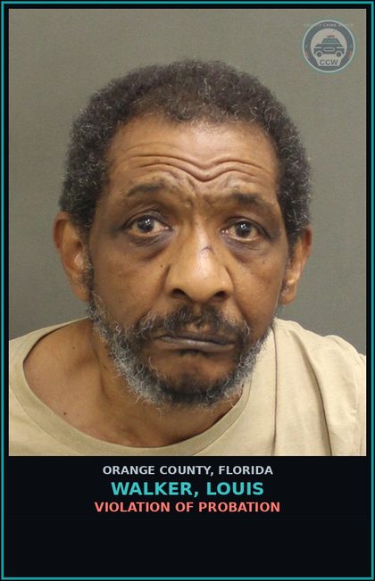 CCW arrest card for WALKER, LOUIS in Orange County: VIOLATION OF PROBATION