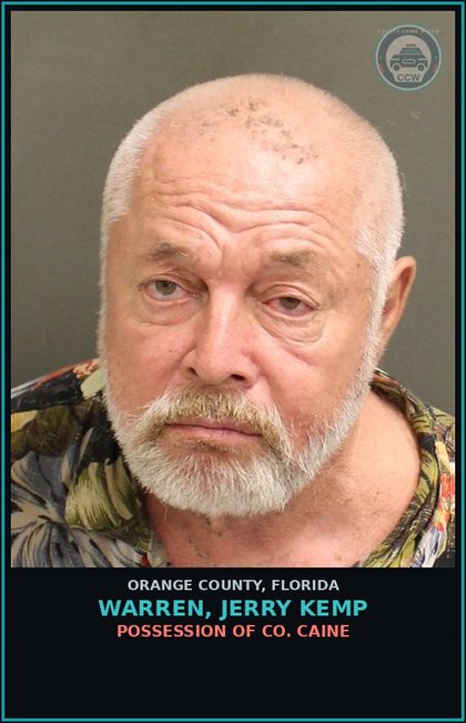 CCW arrest card for WARREN, JERRY KEMP in Orange County: POSSESSION OF COCAINE