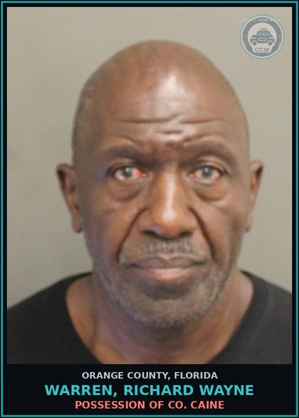 CCW arrest card for WARREN, RICHARD WAYNE in Orange County: POSSESSION OF COCAINE