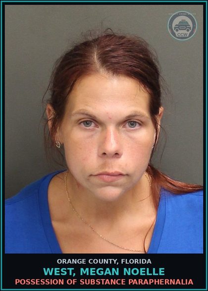 CCW arrest card for WEST, MEGAN NOELLE in Orange County: TRESPASS/PROP. OTHER THAN STRUCT. OR CONV.