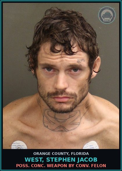 CCW arrest card for WEST, STEPHEN JACOB in Orange County: PETIT THEFT 2 OR MORE PRIOR CONV
