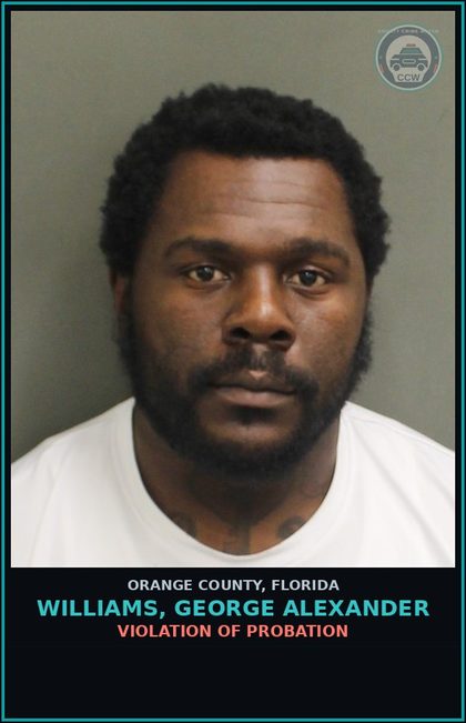 CCW arrest card for WILLIAMS, GEORGE ALEXANDER in Orange County: VIOLATION OF PROBATION