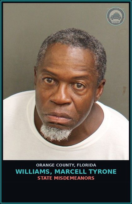 CCW arrest card for WILLIAMS, MARCELL TYRONE in Orange County: STATE MISDEMEANORS