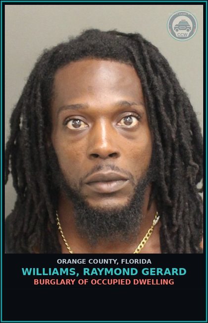 CCW arrest card for WILLIAMS, RAYMOND GERARD in Orange County: FLEEING/ATT. TO ELUDE POLICE OFFICER >7/04