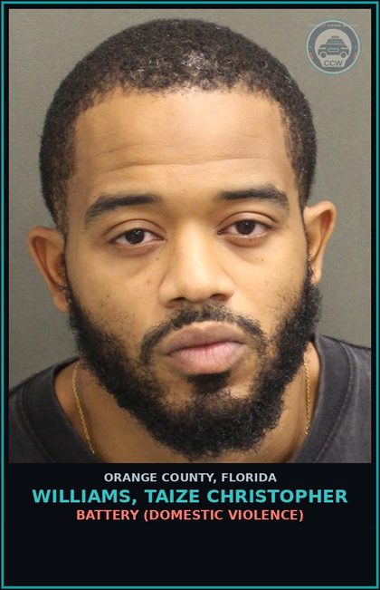 CCW arrest card for WILLIAMS, TAIZE CHRISTOPHER in Orange County: BATTERY (DOMESTIC VIOLENCE)
