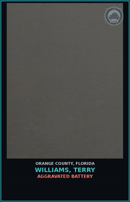 CCW arrest card for WILLIAMS, TERRY in Orange County: POSSESSION OF Canna < 20 GRAMS