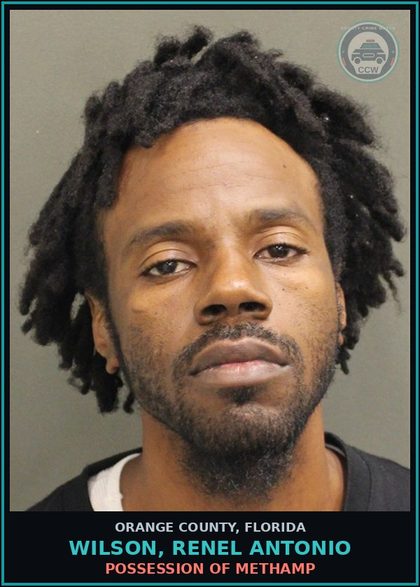 CCW arrest card for WILSON, RENEL ANTONIO in Orange County: POSSESSION OF Methamp
