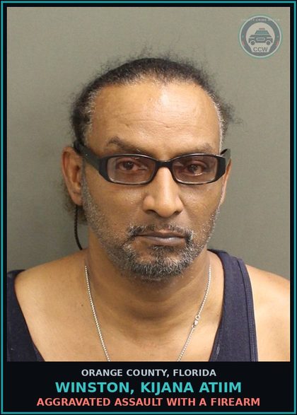 CCW arrest card for WINSTON, KIJANA ATIIM in Orange County: AGGRAVATED ASSAULT WITH A FIREARM