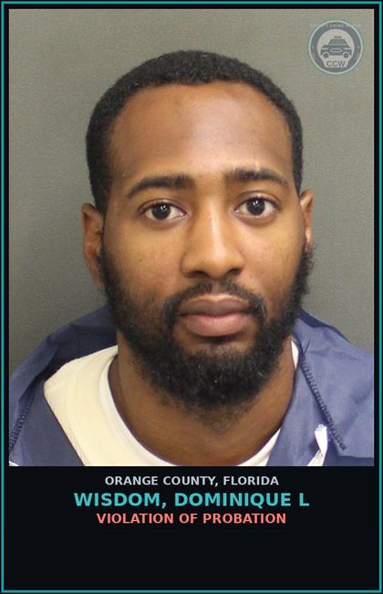 CCW arrest card for WISDOM, DOMINIQUE L in Orange County: VIOLATION OF PROBATION