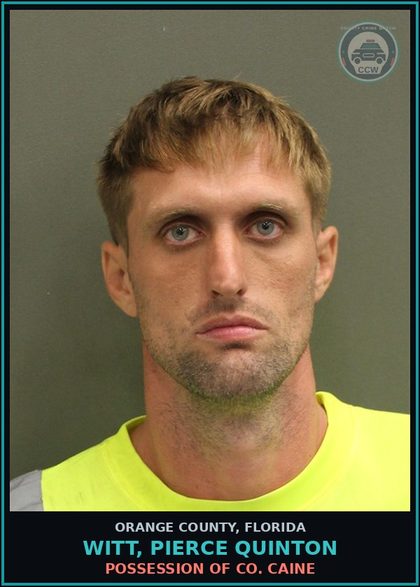 CCW arrest card for WITT, PIERCE QUINTON in Orange County: DRUG EQUIP-POSSESS-RETAIL SALE OF DRUG PARAPHERNALIA 1ST OFF