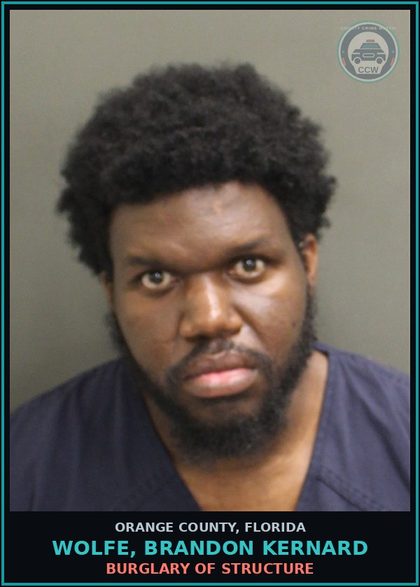 CCW arrest card for WOLFE, BRANDON KERNARD in Orange County: POSSESSION OF DRUG PARAPHERNALIA