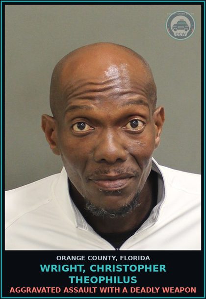 CCW arrest card for WRIGHT, CHRISTOPHER THEOPHILUS in Orange County: AGGRAVATED ASSAULT WITH A DEADLY WEAPON