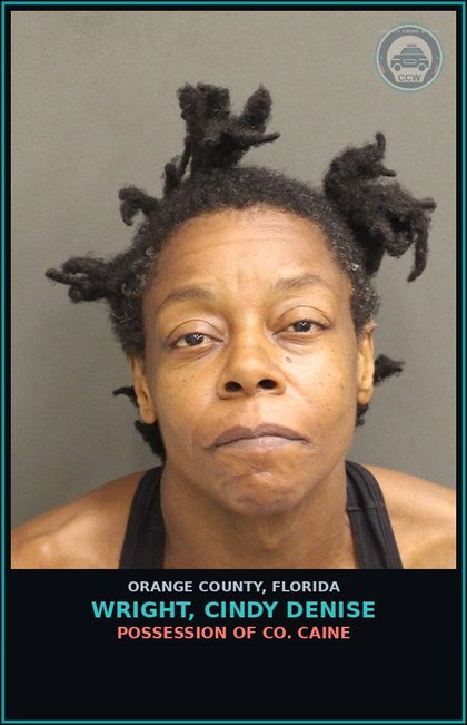 CCW arrest card for WRIGHT, CINDY DENISE in Orange County: POSSESSION OF COCAINE