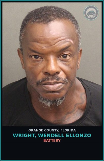 CCW arrest card for WRIGHT, WENDELL ELLONZO in Orange County: FALSE IMPRISONMENT